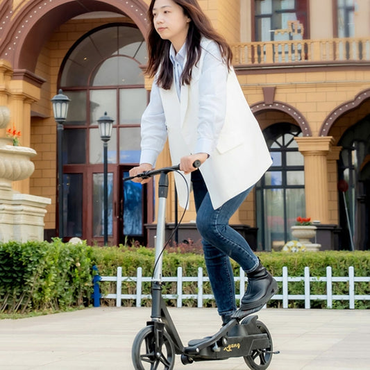 Adult Scooter Two-wheel Mobility Scooter Double Wing Pedal Bike, Model: Folding Silver by bashfashion