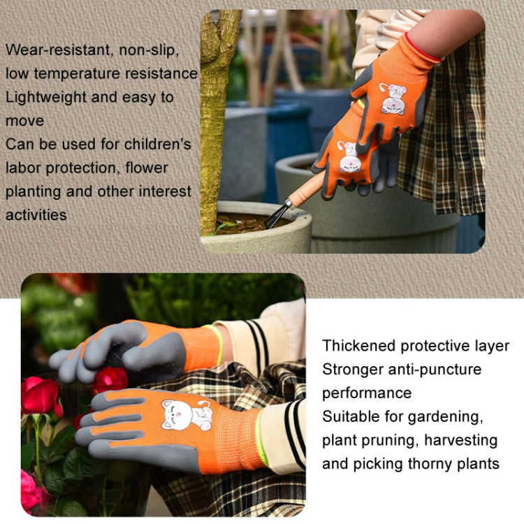 1pair TPE Children Cartoon Gloves Hamster Parrot Anti-scratch Bite Student Gardening Protective Anti-slip Wear-resistant Gloves, Size: M Blue by bashfashion