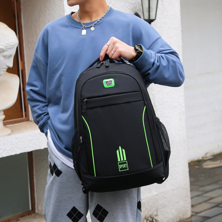 Men Backpack Nylon Oxford Knapsack Large Capacity Student Schoolbag(Green) by bashfashion