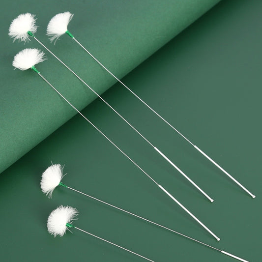 2pcs Medium Heads Silver Needle Goose Quill Stick Ear Picking Tool by bashfashion