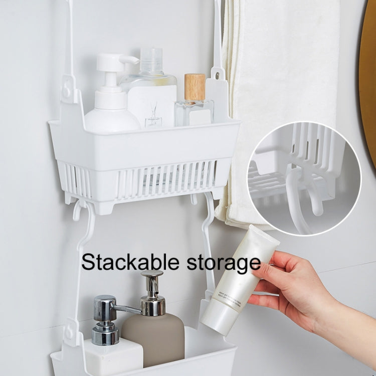 Household Bathroom Hanging Drainage Hanger Kitchen Multifunctional Stackable Basket(White) by bashfashion