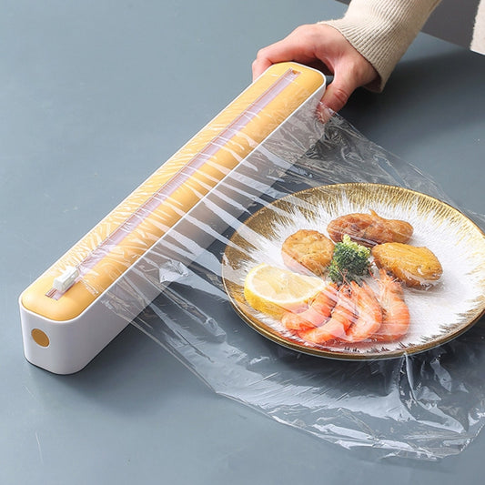 Cling Film Cutter Adjustable Storage Cutting Box, Color: Black White Magnet+Suction Cup by bashfashion