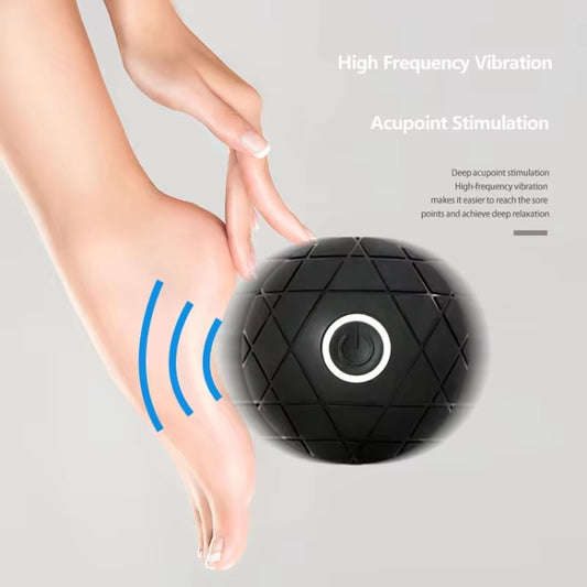 3D Vibrating Yoga Ball Muscle Relaxation Massage Fitness Ball Rechargeable Handheld Silicone Massage Ball(Black) by bashfashion