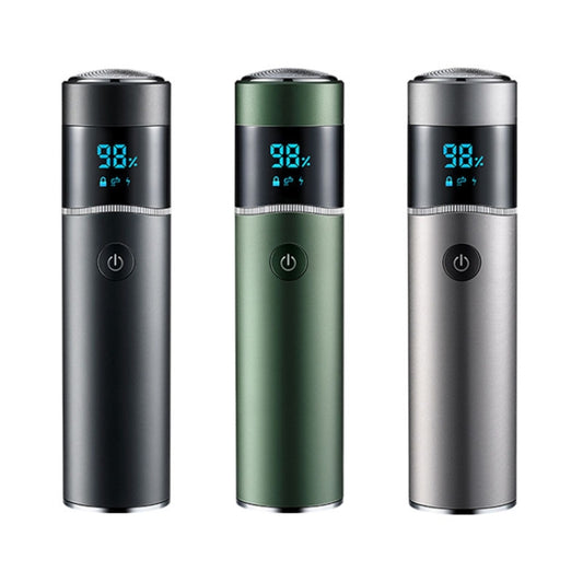 S-1090 IPX7 Waterproof 8D Portable LED Digital Display Round Electric Shaver(Green) by bashfashion