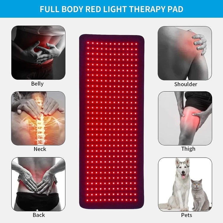 360 LED Beads Red Light Physical Therapy Waist Pad Infrared Fitness Light Therapy Pad EU Plug by bashfashion