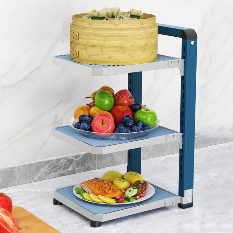 Adjustable Kitchen Pot Rack Household Multifunctional Folding Organizer, Style: 3 Layers by bashfashion