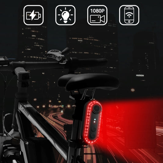 Bike Warning Tail Light 1080P WiFi Camera Recorder Waterproof Bicycle Rear Light for Riding Cycling, Spec: Rearview Mirror Mount by bashfashion