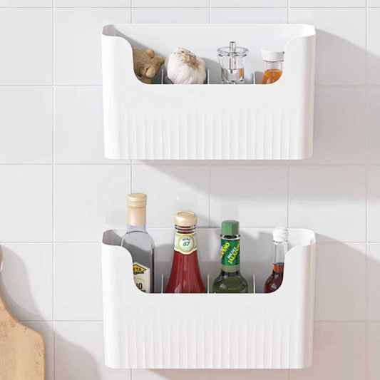 Large Kitchen Cabinet Door Cling Film Organizer Household Wall Mounted Refrigerator Side Shelf by bashfashion