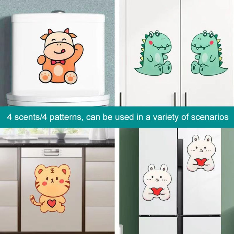 4pcs Bathroom Toilet Deodorant Stickers Felt Cute Cartoon Aromatherapy Decorative Wall Stickers, Size: 22x18cm(Dinosaur) by bashfashion