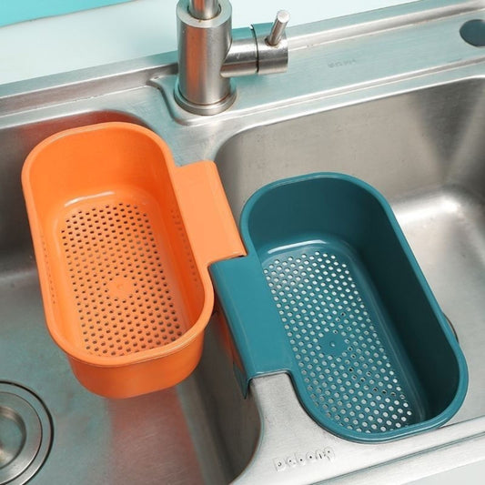 Kitchen Sink Drain Basket Washing Basin Multifunctional Storage Hanging Basket(Orange) by bashfashion