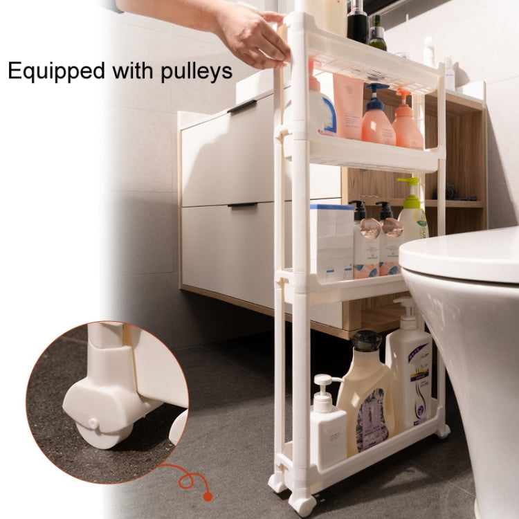 3 Layers Bathroom Door Narrow Shelf Toilet Crack Floor Trolley Organiser by bashfashion