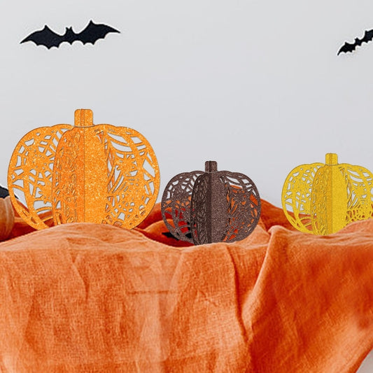 3pcs /Set Halloween Pumpkin Ornament Party Tabletop Decoration(Brown) by bashfashion