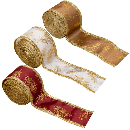 5m x 5cm Multifunctional Christmas Decorative Ribbon Gift Box Packaging Ribbon with Wire(White) by bashfashion