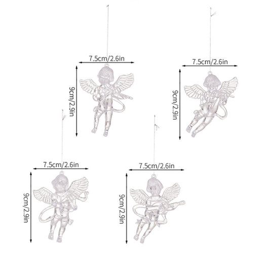 4pcs /Pack Acrylic Angel Christmas Tree Ornaments Christmas Decorations Pendants(Transparent) by bashfashion