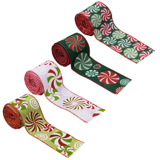 DIY Bow Christmas Decorations Colorful Printed Gift Wrapping Ribbon(C Model) by bashfashion