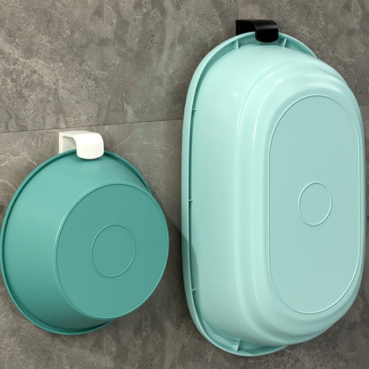 2pcs Bathroom Shelf No-Punch Washbasin Hook Kitchen Wall Mounted Storage Rack(Black) by bashfashion