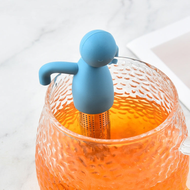 Man Shape Tea Filter Brewer 304 Stainless Steel Tea Strainer(Grey) by bashfashion