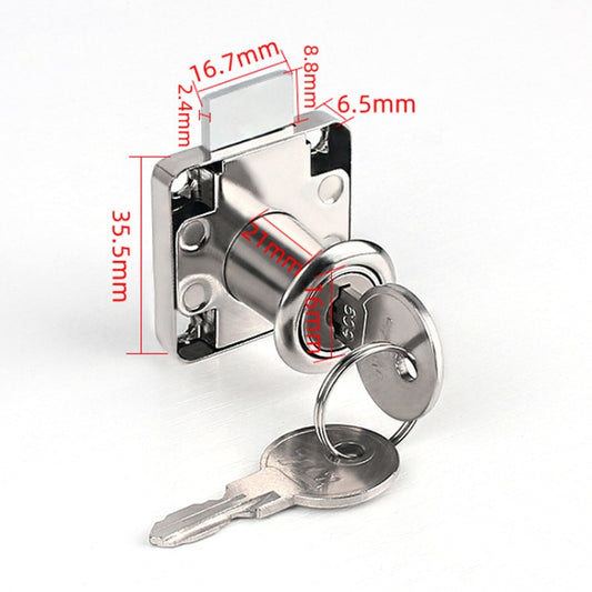 Drawer Lock Furniture Closet Door Office Filing Cabinet Lock, Model: 136-22(Silver Iron Key) by bashfashion