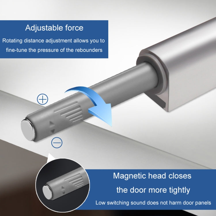 Cabinet Door Magnetic Self-rebounder Drawer Invisible Press Spring Door Opener(Silver) by bashfashion