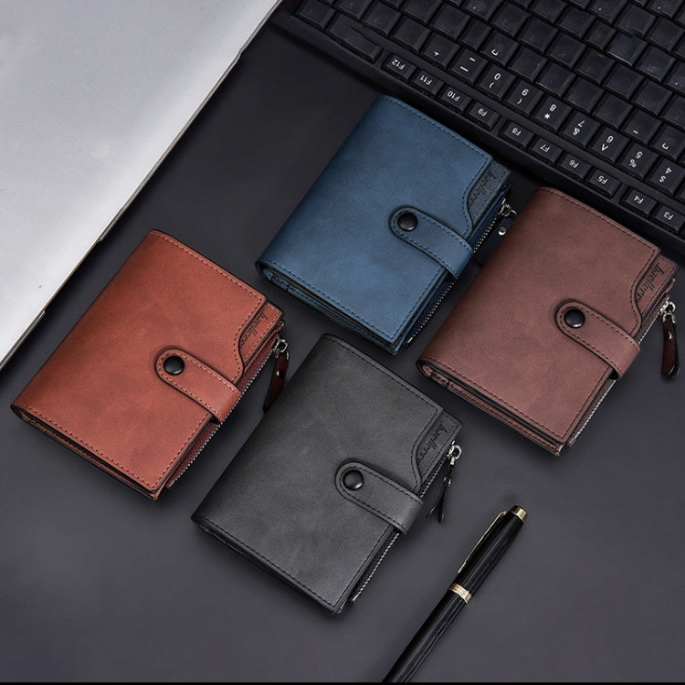 Baellerry D5113 RFID Anti-theft Tri-fold Zipper Short Wallet Coin Purse(Black) by Baellerry