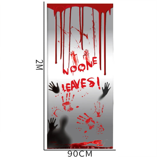2m x 90cm Halloween Bloody Handprint Stickers without Glue Party Decoration Door Stickers by bashfashion