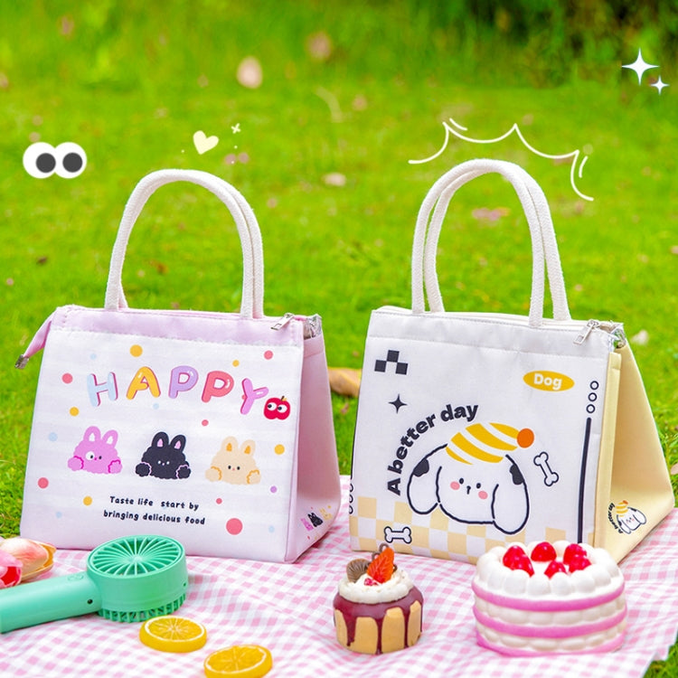 Cute Cartoon Portable Thermal Bento Bag Thickened Aluminum Film Insulation Lunch Box Storage Bag, Style: Yellow Dog by bashfashion