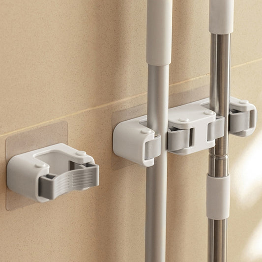 Bathroom No-Punch Mop Hook Household Broom Wall Mounted Fixing Clip, Style: Single Clip by bashfashion