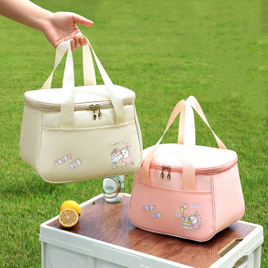 Portable Handheld Insulated Lunch Pack Outdoor Picnic Thicked Bento Bag(Pink) by bashfashion