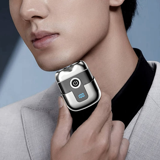 Double Ring Magnetic Electric Shaver Travel Portable Rechargeable Full Body Washable Men Razor(Silver) by bashfashion