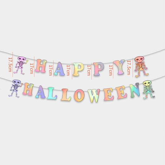 Halloween Party Letter Hanging Ornaments Decorative Flags Party Scene Decoration Props(Colorful) by bashfashion