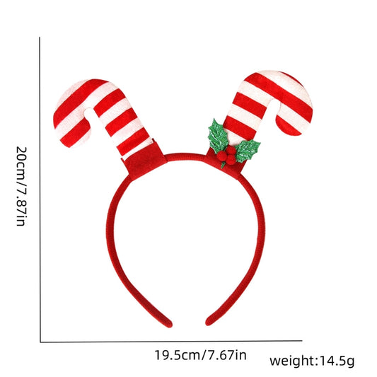 3D Cartoon Christmas Headband Christmas Party Decorations, Color: Double Crutches by bashfashion