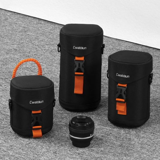 Cwatcun D157 DSLR Camera Lens Barrel Shockproof Thickened Digital Lens Bag Flip Lens Pouch, Color: Large Black by Cwatcun
