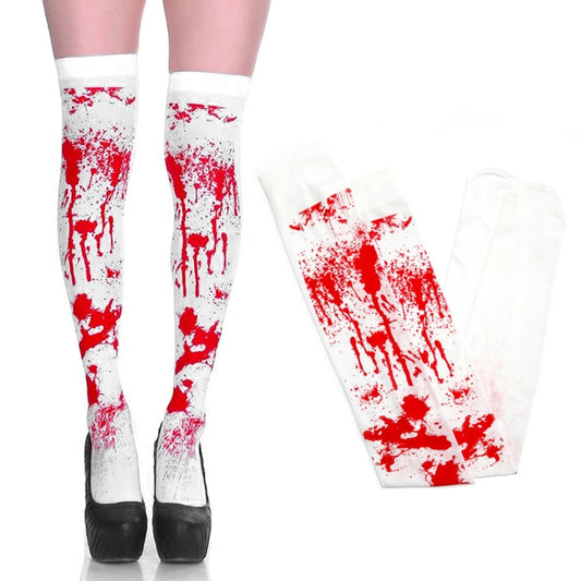 Halloween Party Decoration Blood Print Masquerade Props Horror Costume Cosplay Props, Style: Bloodstained Socks(Average) by bashfashion