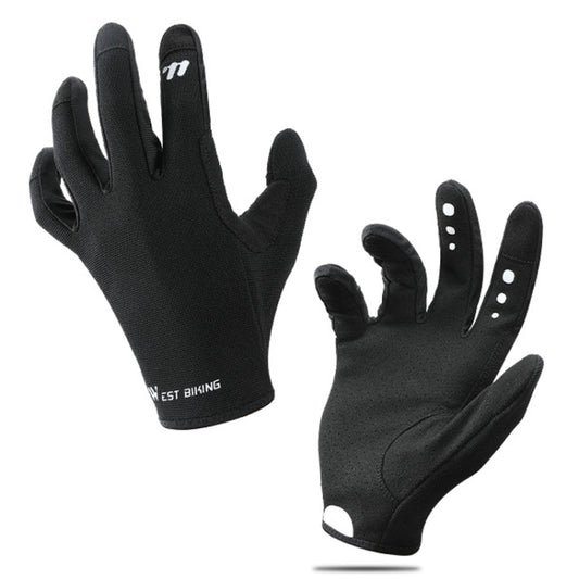 WEST BIKING Cycling Anti-slip Breathable Touch Screen Gloves, Size: M(Black) by WEST BIKING