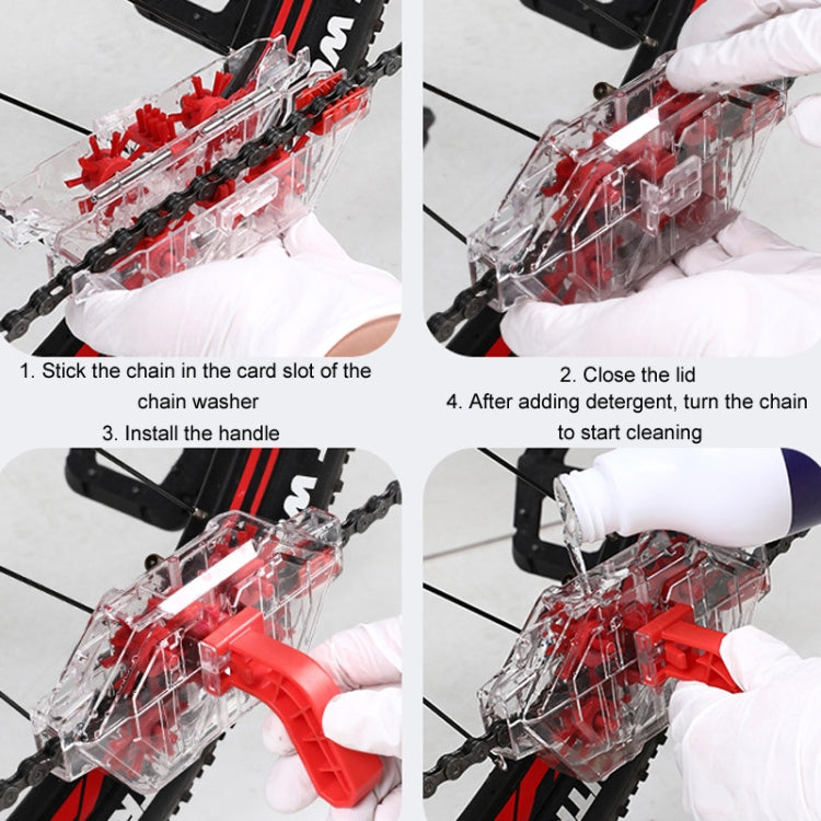 Bicycle Chain Cleaner Visual Immersion Chain Cleaner Brush Road Bike Cleaning Tool(Transparent) by bashfashion