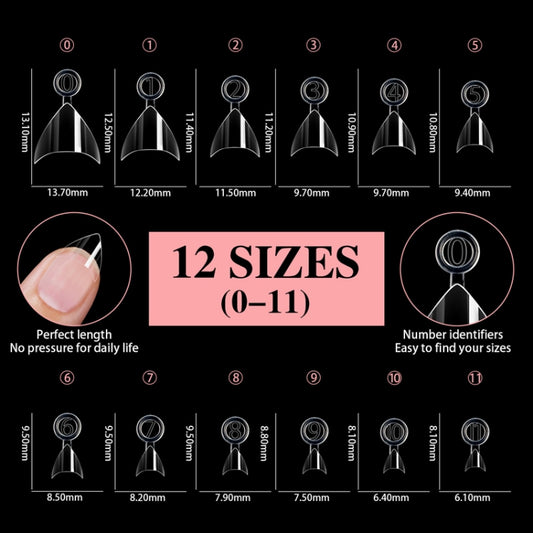 600pcs /Box Ultra Short False Nail Tips Extension Clear No Scratch Traceless Frosted Manicure Salon, Style: Shape 01 by bashfashion