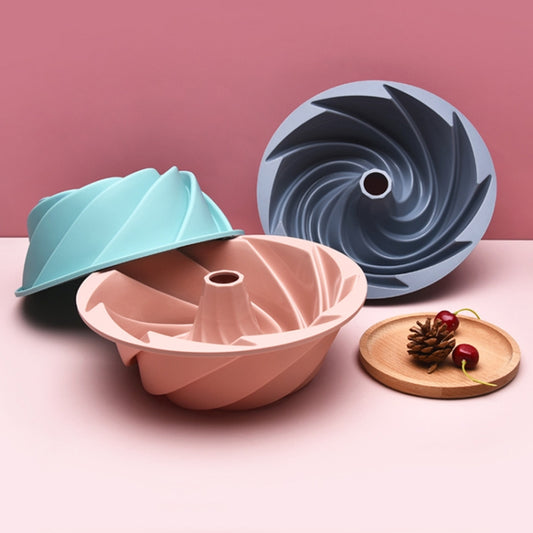 Swirl Model Silicone Cake Mold Household High Temperature Resistance Baking Pan(Pink) by bashfashion
