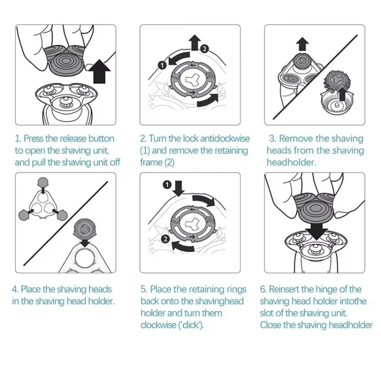 SH98 / SH71 / SH91 Replacement Heads for Philips Shavers SP9860 9863 9880 9862 9861 9820 9000 by bashfashion