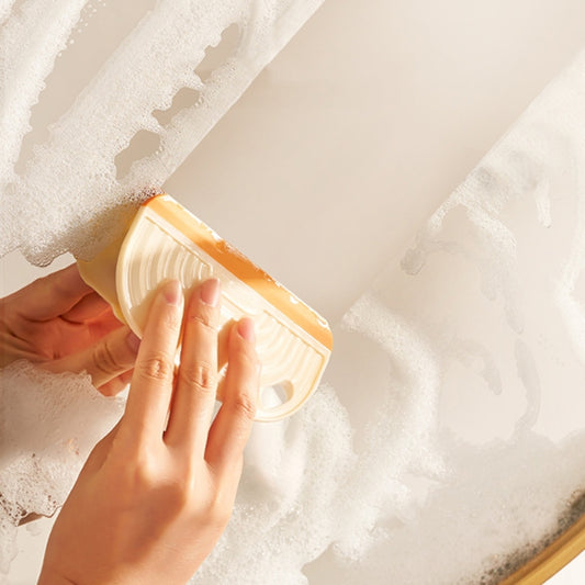 Mini Wiper Bathroom Mirror Glass Silicone Cleaning Tool Countertop Tile Scraper(Cream) by bashfashion