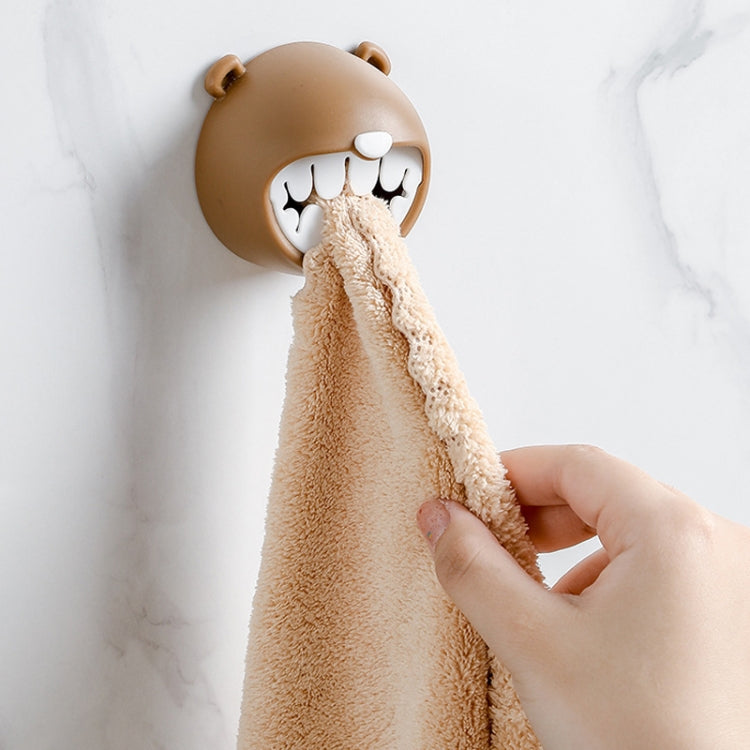 Bear Towel Holder Bathroom Towel Hooks Kitchen Rag Stopper Washcloth Dishcloth Storage(Grey) by bashfashion
