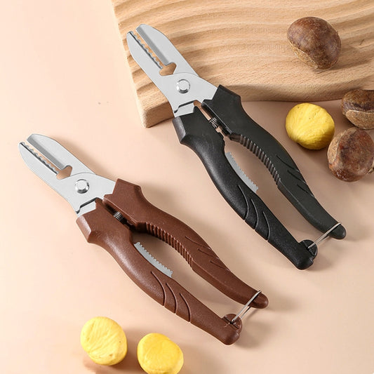 Multifunctional Chestnut Shelling Tool Quick Peeling Chestnut Knife(Dark Brown) by bashfashion