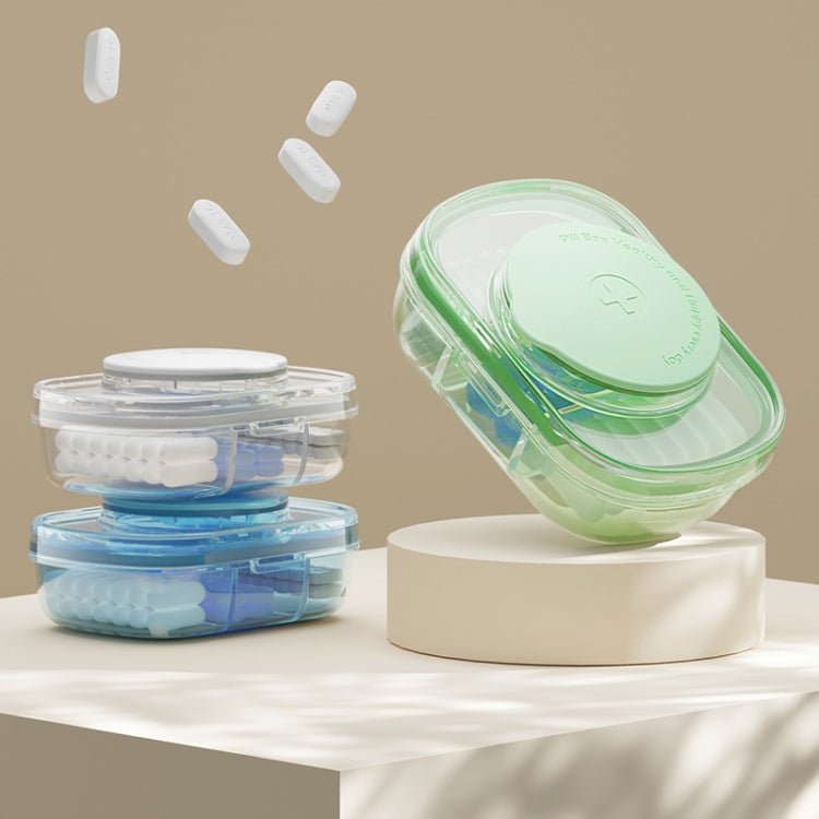 Portable Compartment Sealed Medicine Organizer Large Capacity Pill Dispenser(Transparent Gray) by bashfashion