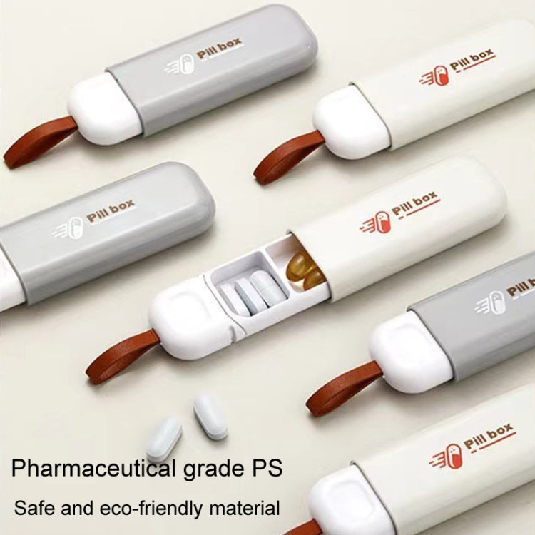 Portable Mini 3 Grids Pill Box Travel Sealed Moisture-proof Medicine Dispenser Pill Storage Box(Grey) by bashfashion