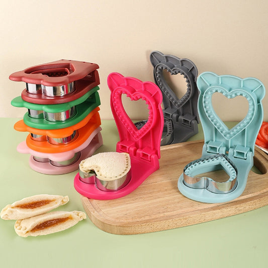 Love Sandwich Sealing Mould Household DIY Baking Tools(Rose Red) by bashfashion