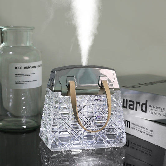 Desktop Small Crystal Bag Humidifier Aroma Ambient Lighting, Color: Blue Plug-in by bashfashion