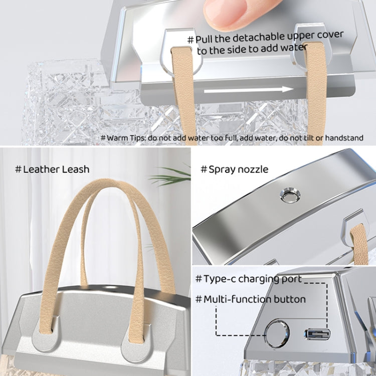 Desktop Small Crystal Bag Humidifier Aroma Ambient Lighting, Color: White Plug-in by bashfashion