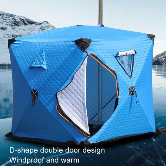 Winter Warm Windproof Fishing Tent Thickened Camping Tent, Size: 1.45x1.45x1.6m Single(Sky Blue) by bashfashion