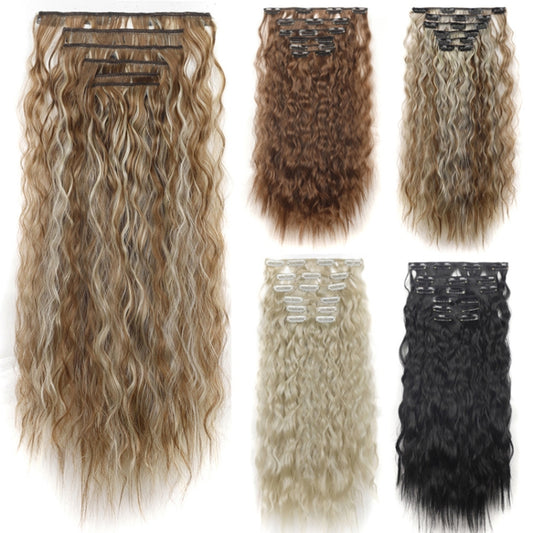 7pcs / Set Clip-On Corn Hair Extension Pieces 16-Card Cornrow Curl Wig, Color: 4H27# by bashfashion
