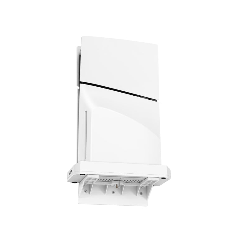 For PS5 Slim Console Wall-mounted Storage Rack With 3 USB2.0 Ports(White) by bashfashion