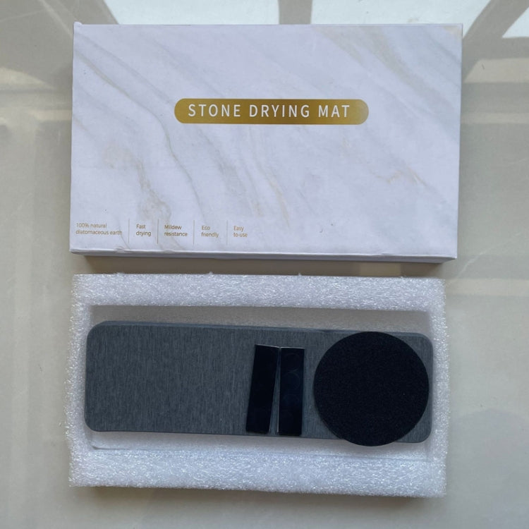 2pcs /Set Absorbent Coaster Diatomaceous Earth Drying Mat Bathroom Quick-drying Drainage Mat, Size: 22.5x7cm(Light Gray) by bashfashion